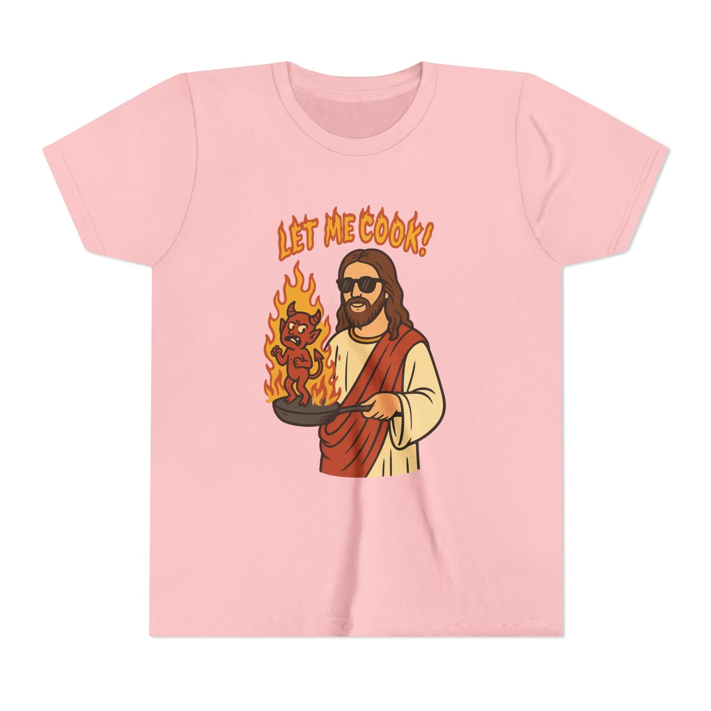 Youth Short Sleeve Tee - Let Me Cook! with Inspirational Bible Verse
