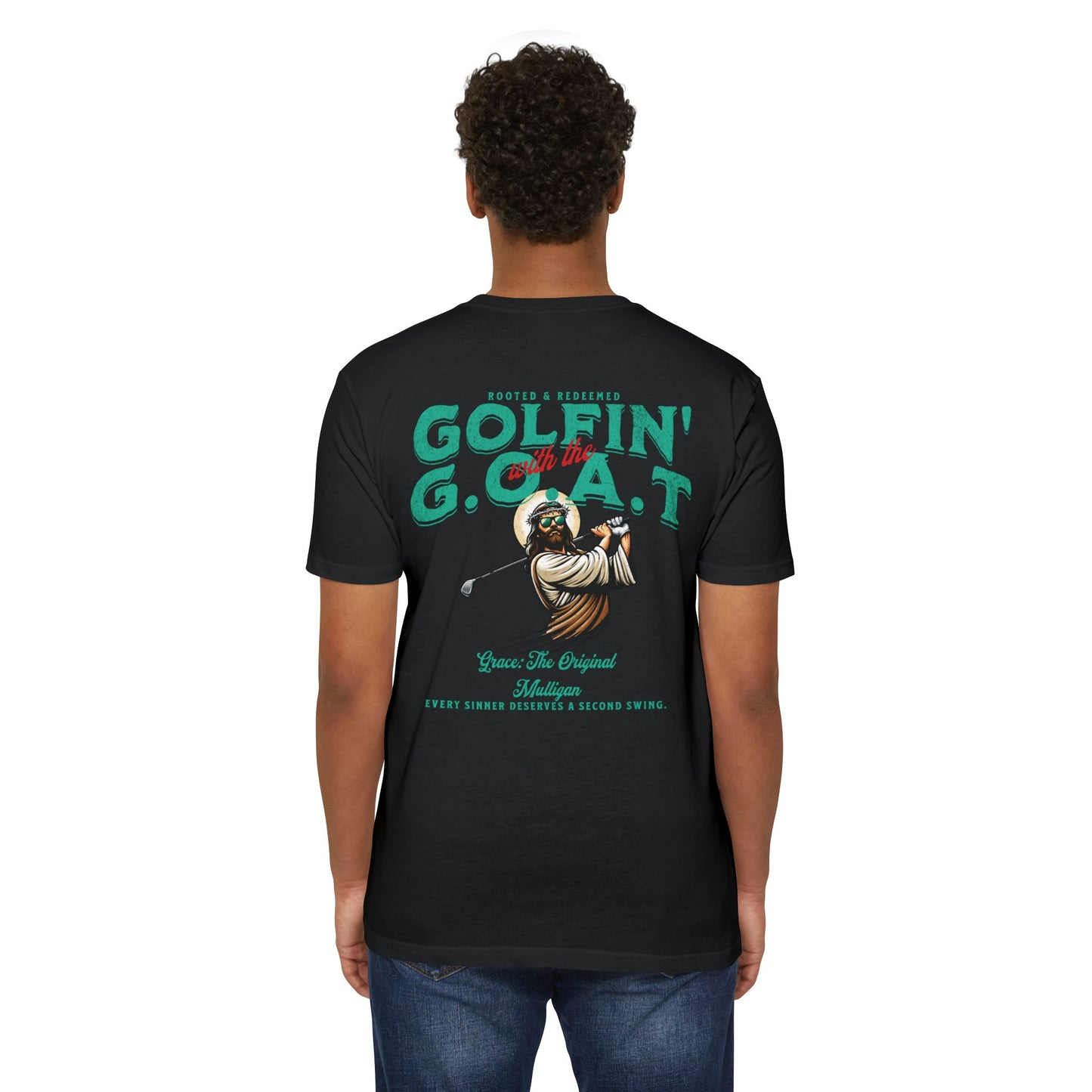 Golfin with the GOAT Tee  Jesus Golf Shirt, Mulligan Grace Christian Tee
