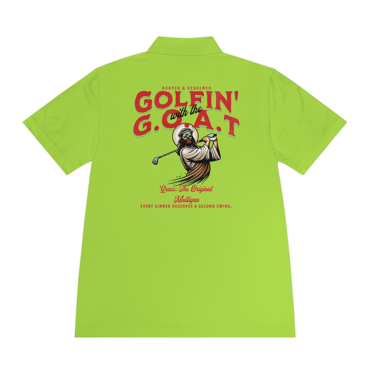 Golfing with Jesus Polo Shirt — Men's Faith-Based Golf Polo