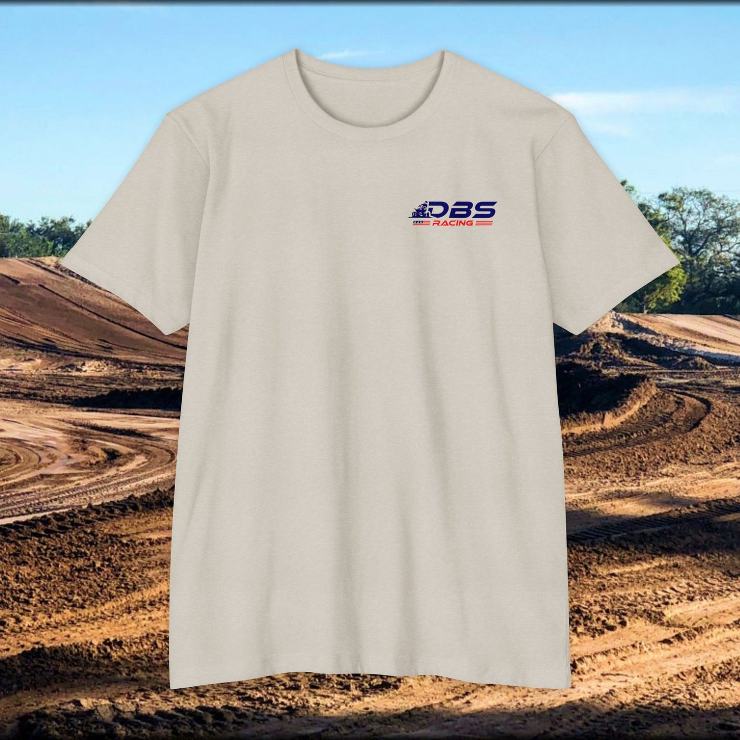 DBS Racing Unisex Sueded T-Shirt, Cool Racing Tee, Gift for Race Fans, Outdoor Adventure Gear, Patriotic Style
