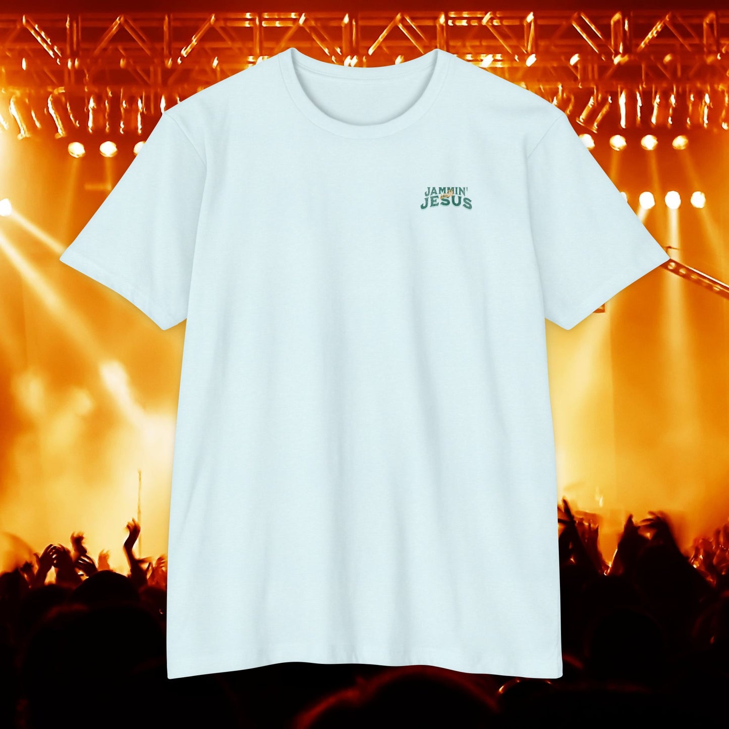 Jammin' Jesus Unisex CVC T-Shirt | Faith-Based Graphic Tee, Music Lover Gift, Casual Wear, Church Outing, Christian Apparel