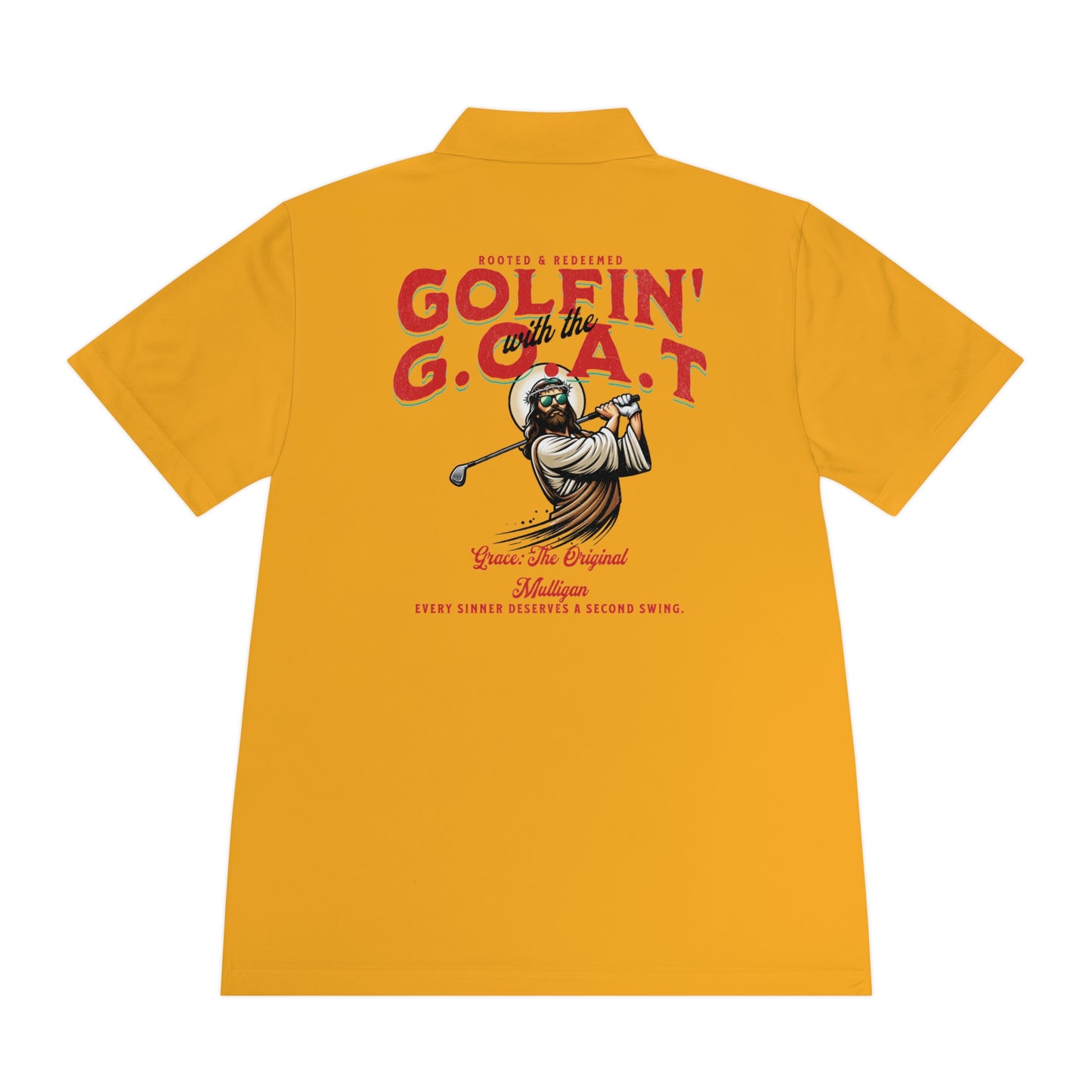Golfing with Jesus Polo Shirt — Men's Faith-Based Golf Polo