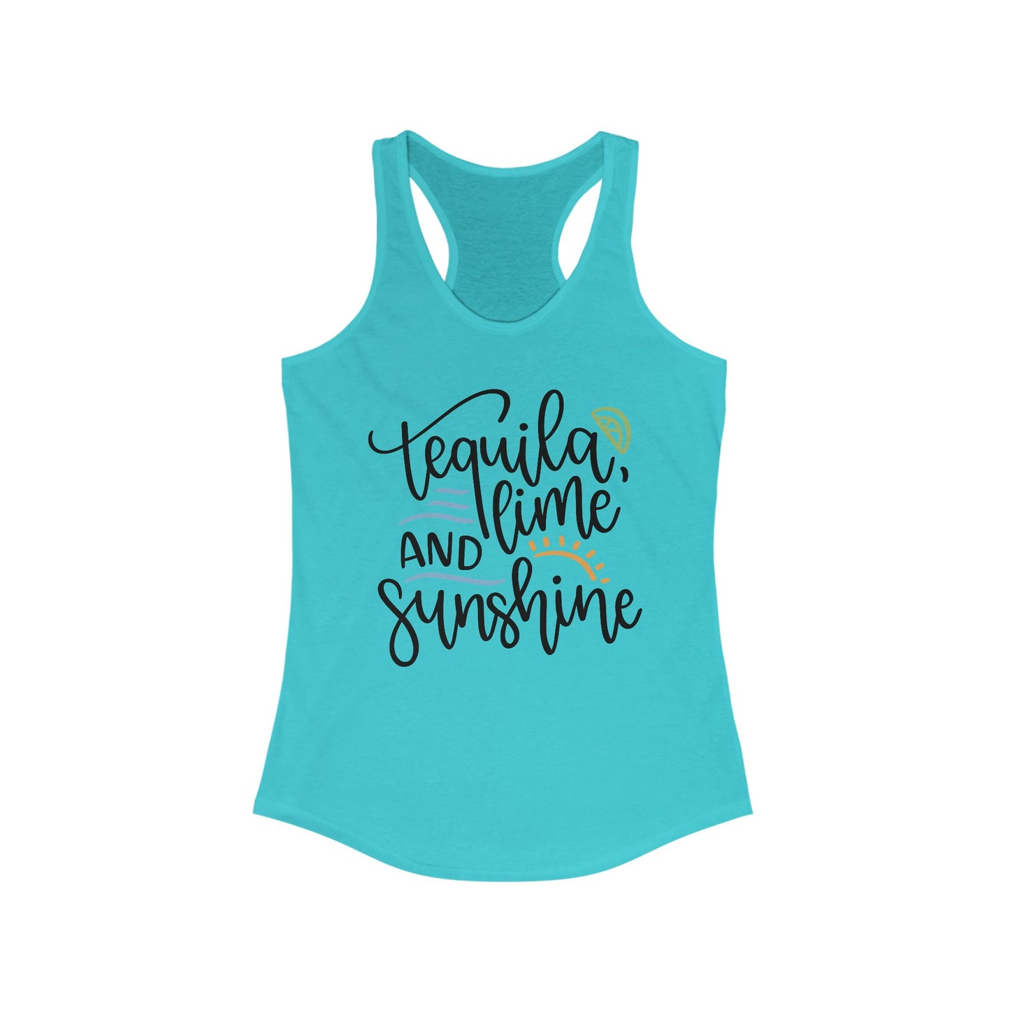 Tequila, Lime and Sunshine Tank Top - Summer Vibes, Beachwear, Gift for Her, Vacation Apparel, Drinking Party Top