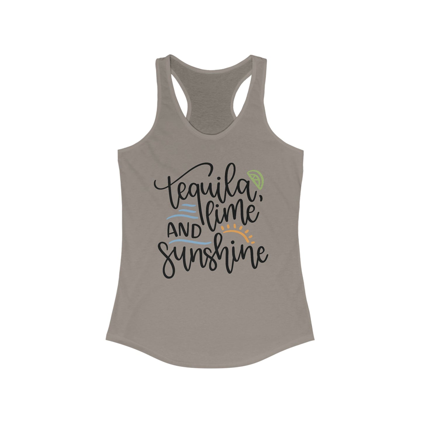 Tequila, Lime and Sunshine Tank Top - Summer Vibes, Beachwear, Gift for Her, Vacation Apparel, Drinking Party Top