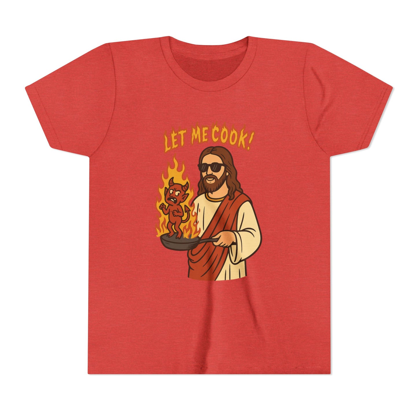 Youth Short Sleeve Tee - Let Me Cook! with Inspirational Bible Verse