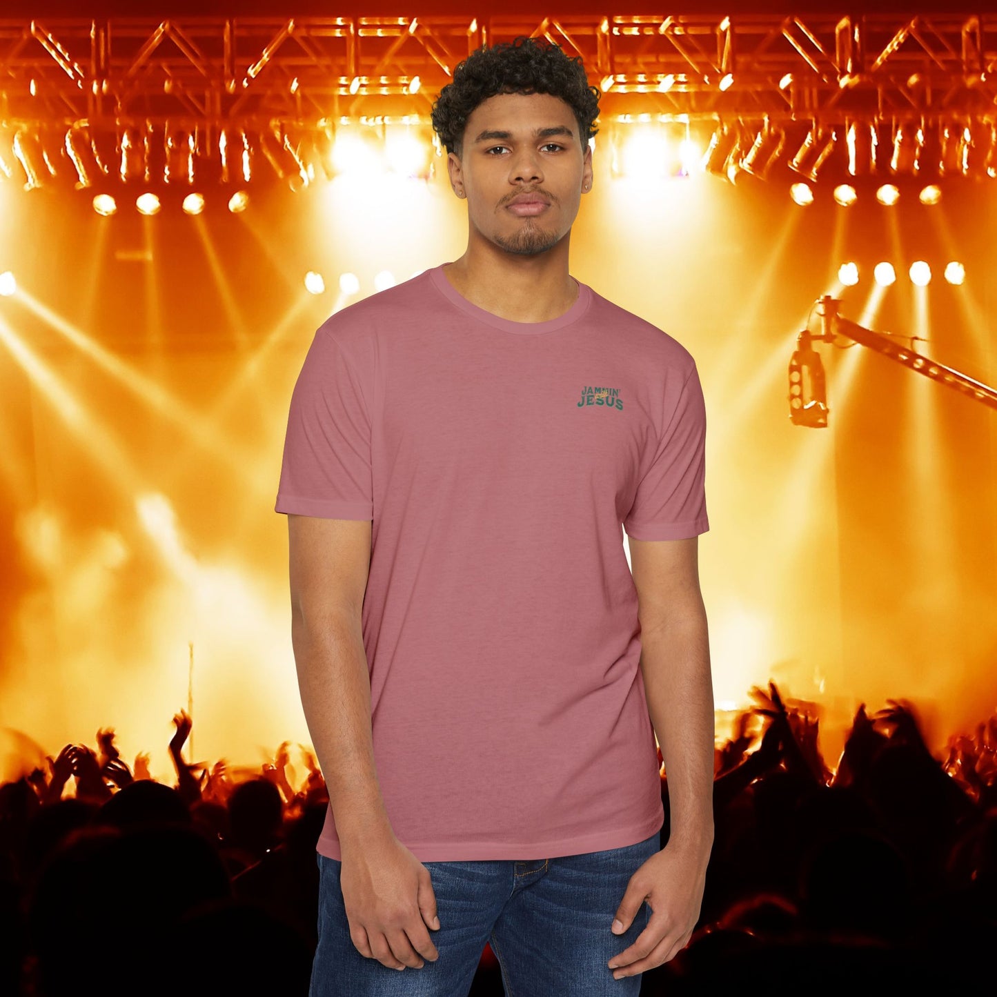 Jammin' Jesus Unisex CVC T-Shirt | Faith-Based Graphic Tee, Music Lover Gift, Casual Wear, Church Outing, Christian Apparel