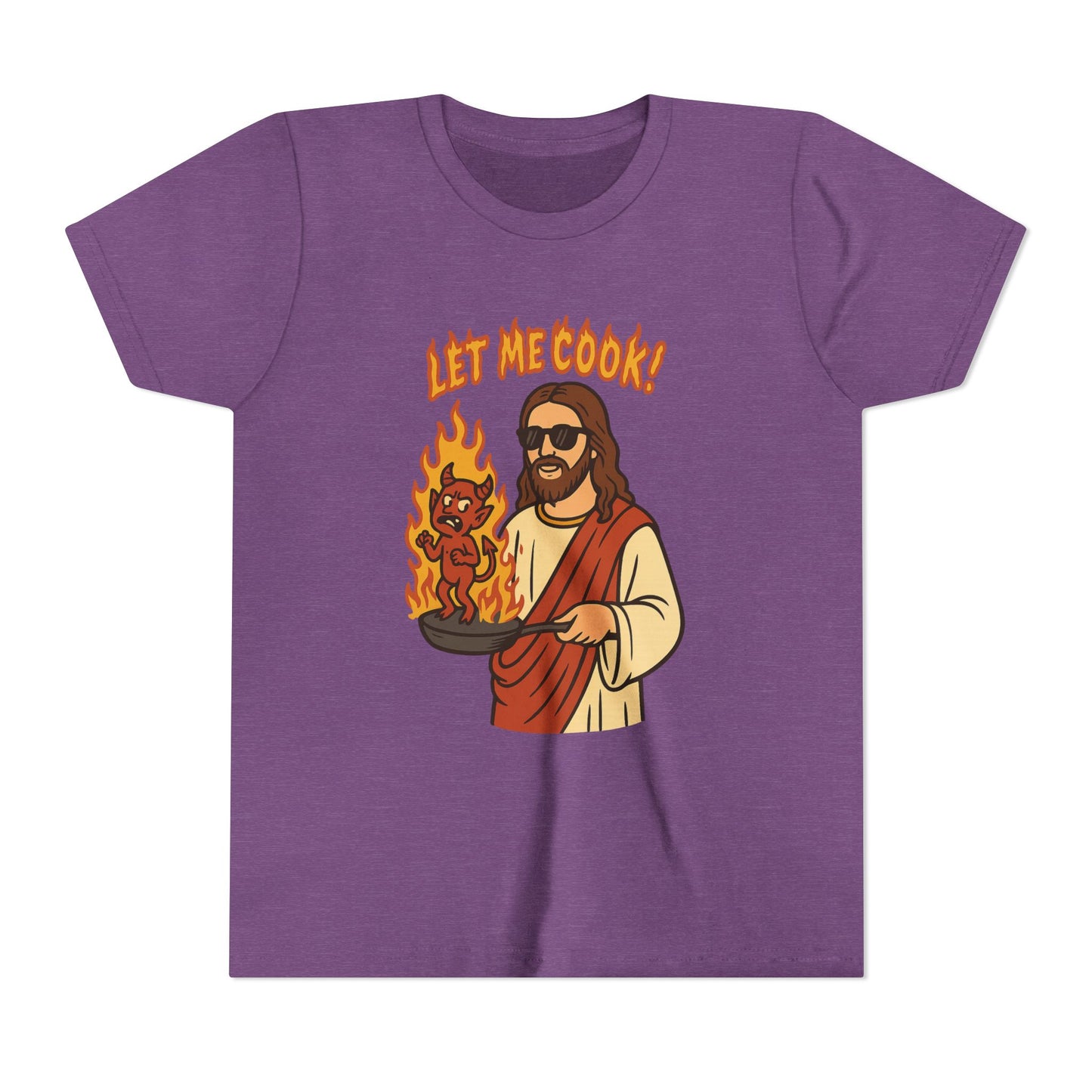 Youth Short Sleeve Tee - Let Me Cook! with Inspirational Bible Verse