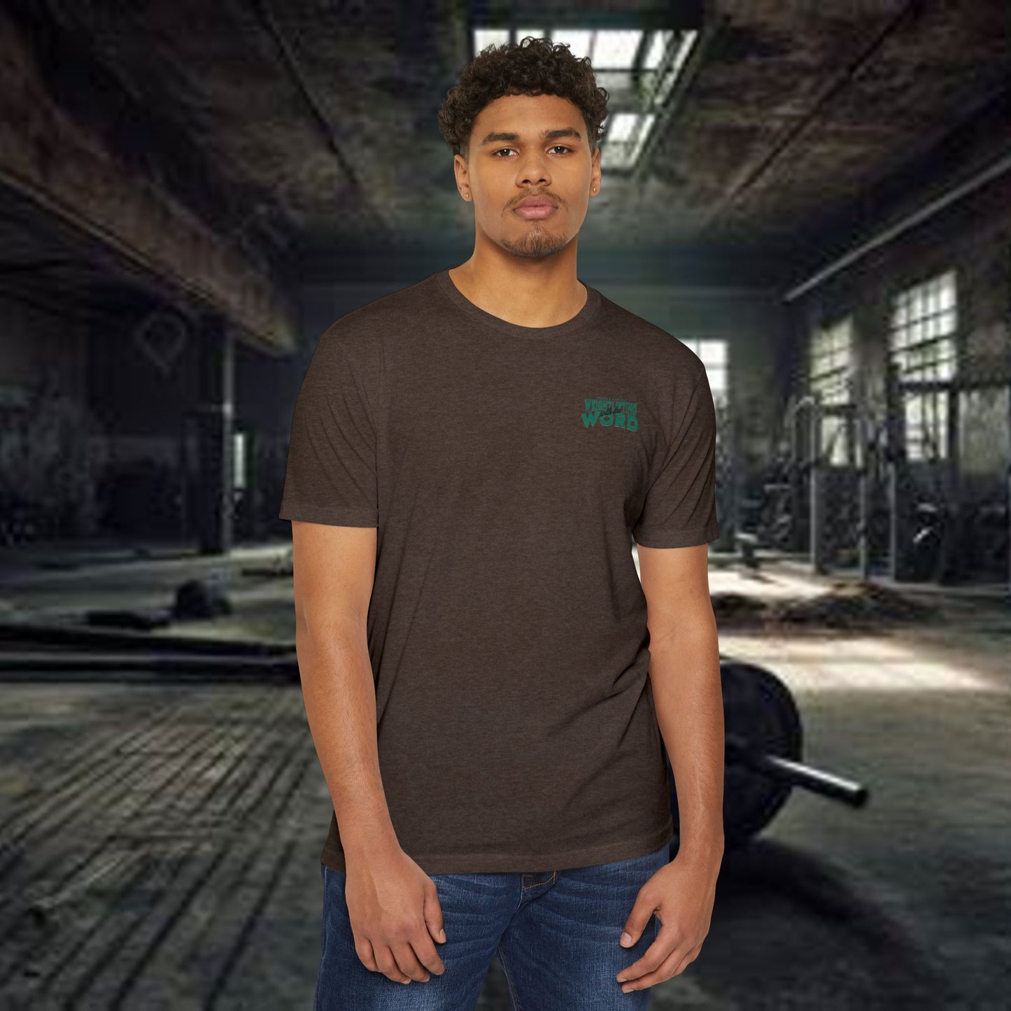 "Weightlifting with the Word" – Spiritual Spotter Tee (Next Level 6210)