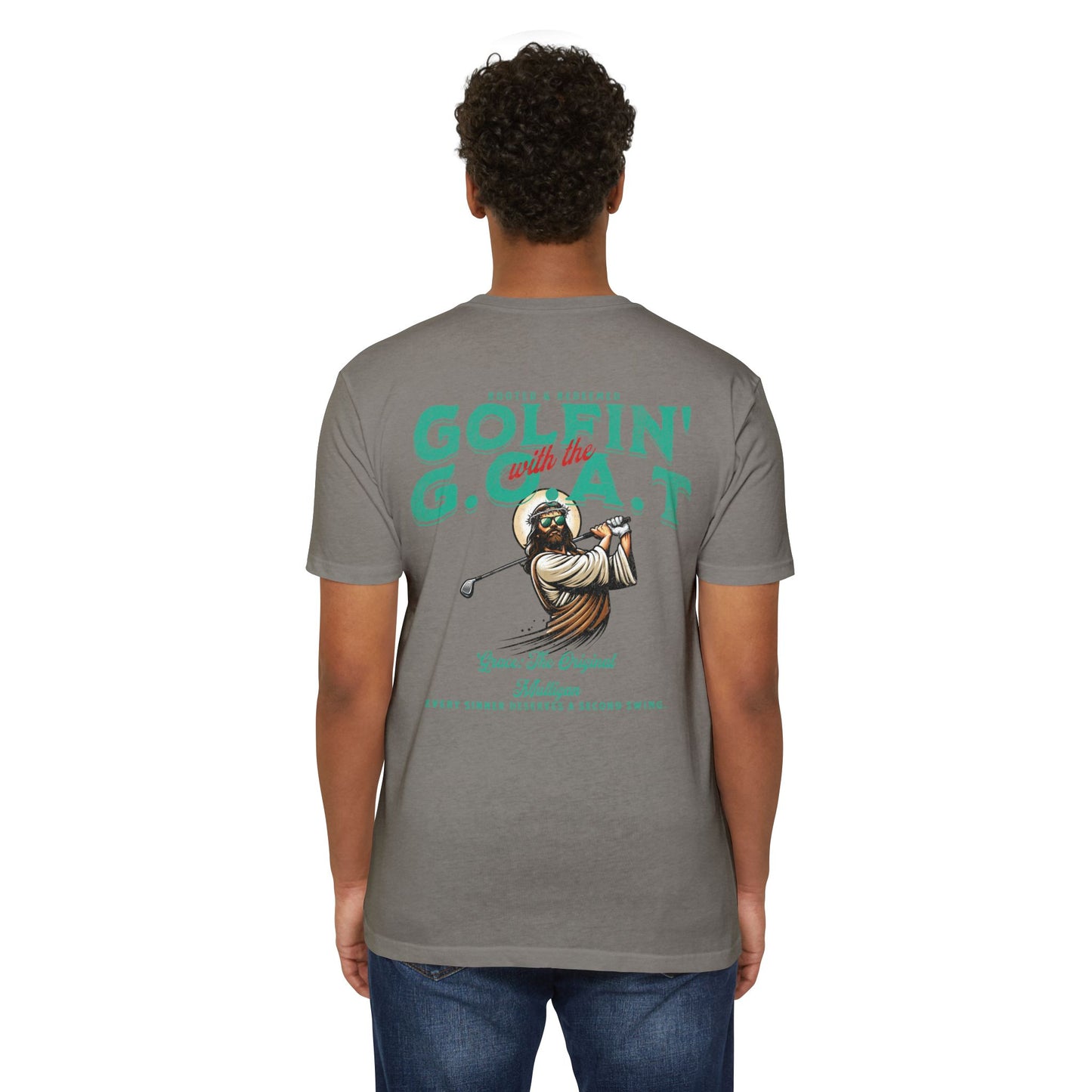 Golfin with the GOAT Tee  Jesus Golf Shirt, Mulligan Grace Christian Tee