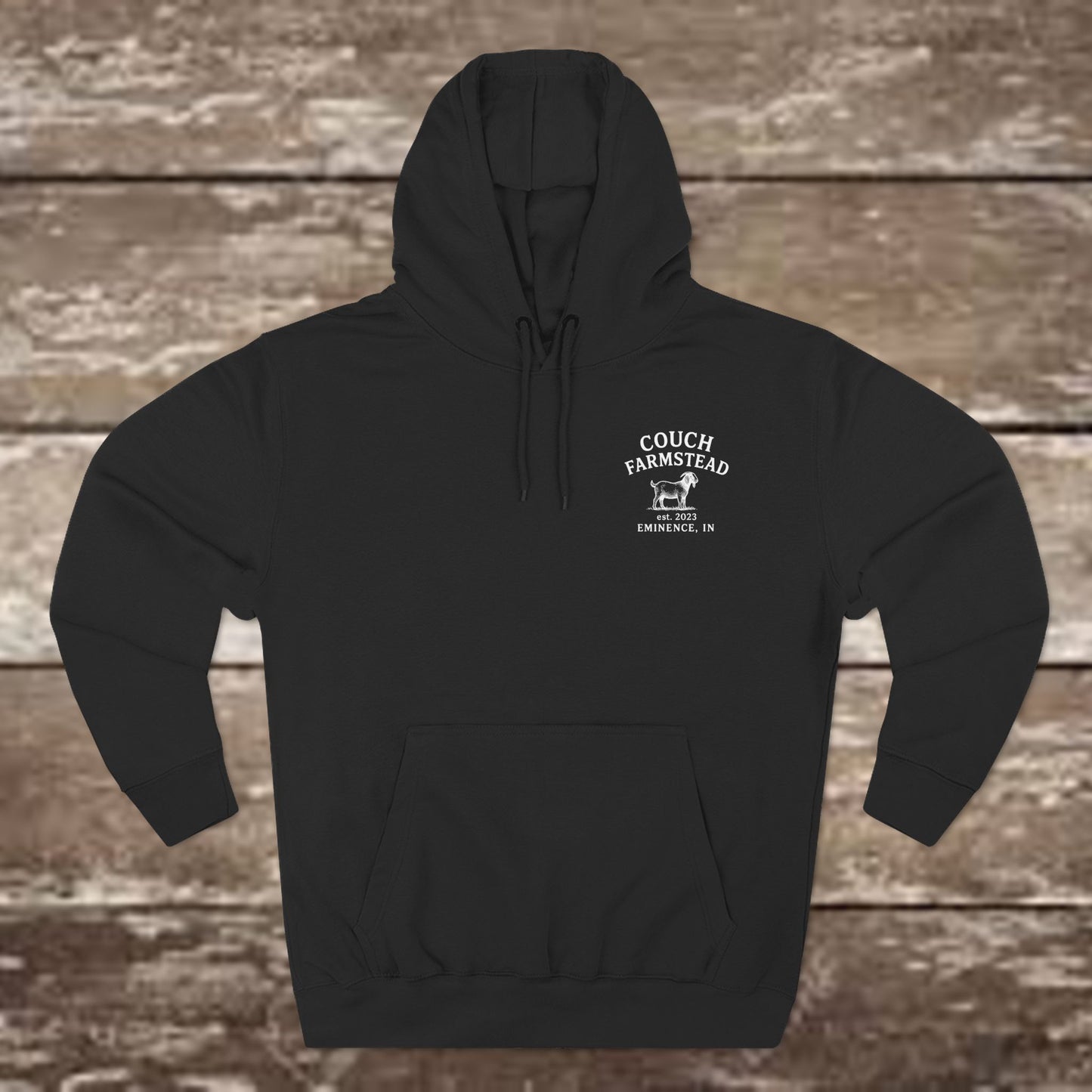 Couch Farmstead Hoodie — Vintage Goat Farm Logo Pullover