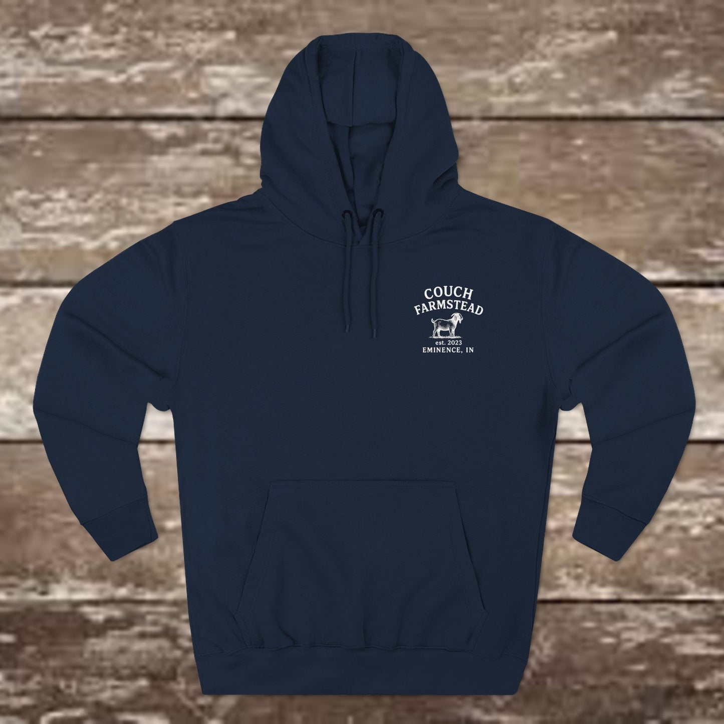 Couch Farmstead Hoodie — Vintage Goat Farm Logo Pullover