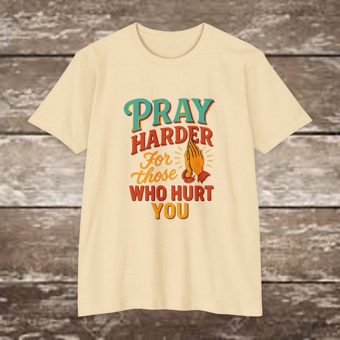 “Pray Harder” Christian Streetwear Tee – Next Level 6210 Premium Fitted Shirt
