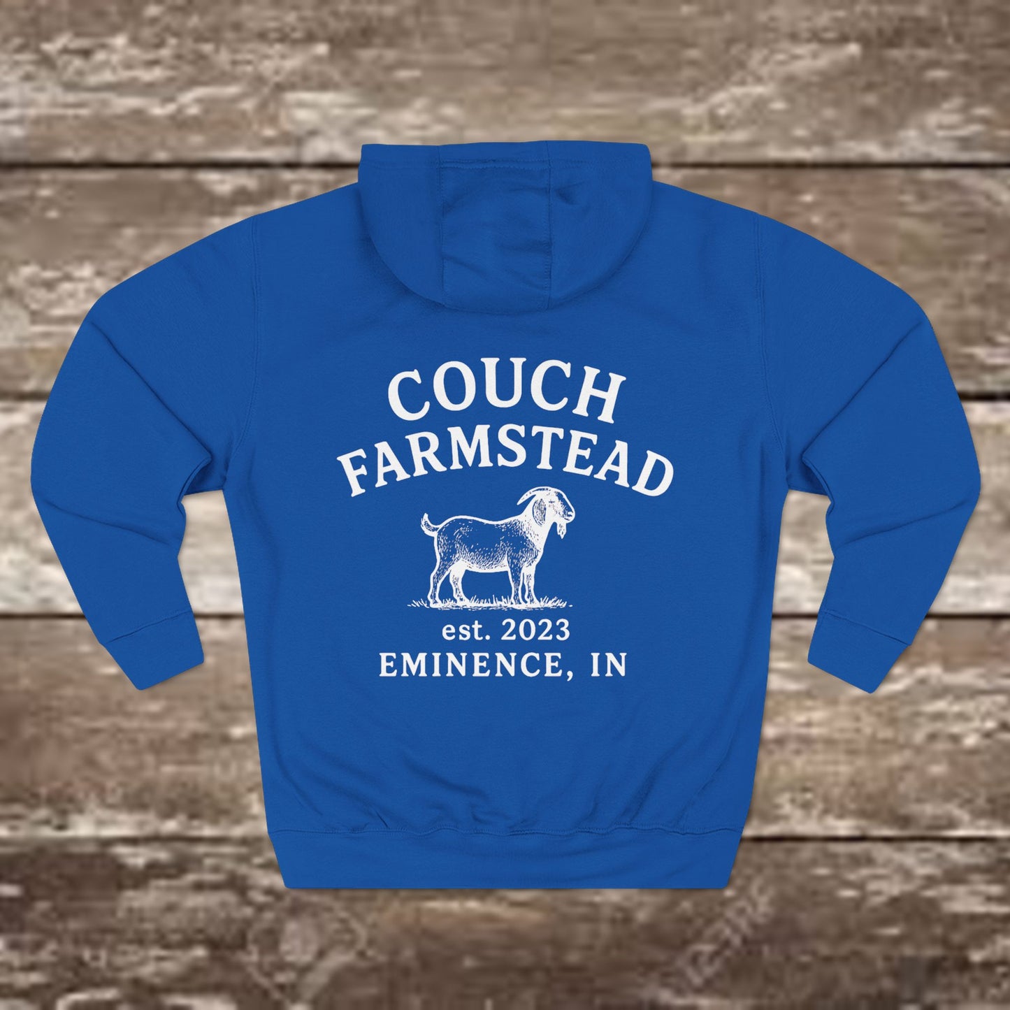 Couch Farmstead Hoodie — Vintage Goat Farm Logo Pullover