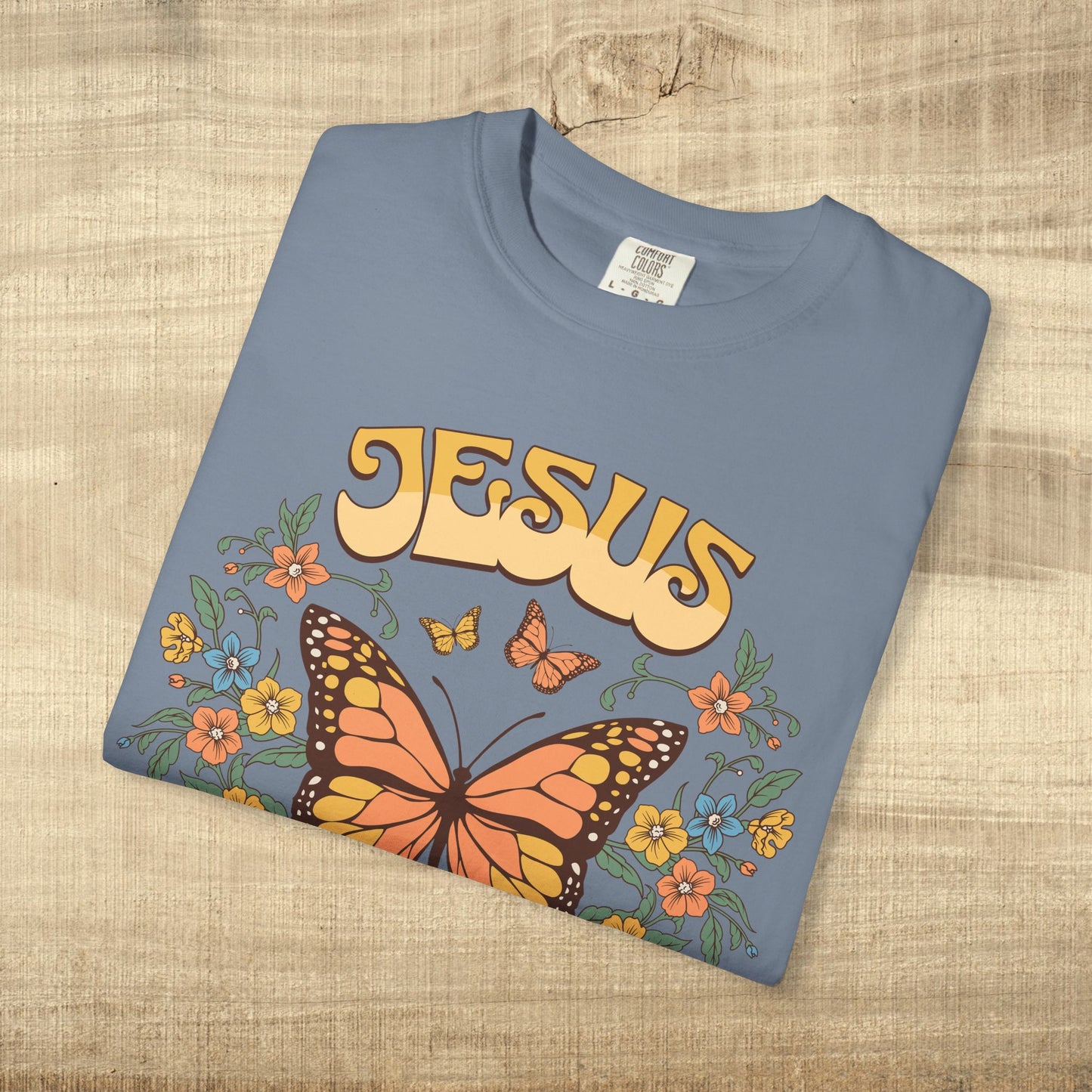 Jesus Butterfly Christian Shirt John 14 6 Bible Verse Retro Faith Tee