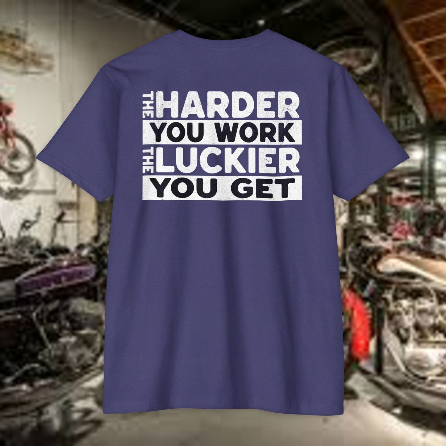 Hard Work = Luck Tee – Grit & Grind Motivational Shirt (Next Level 6210)
