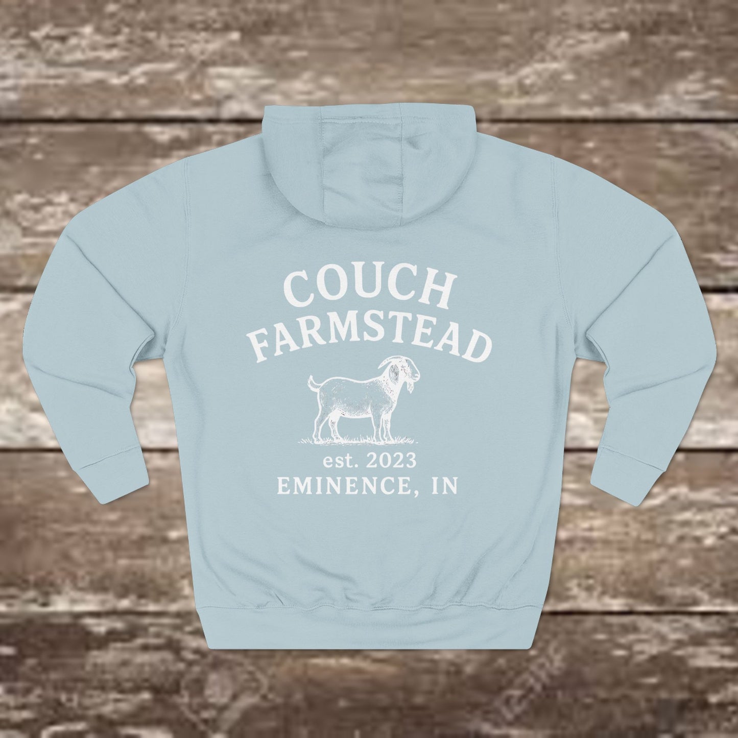 Couch Farmstead Hoodie — Vintage Goat Farm Logo Pullover