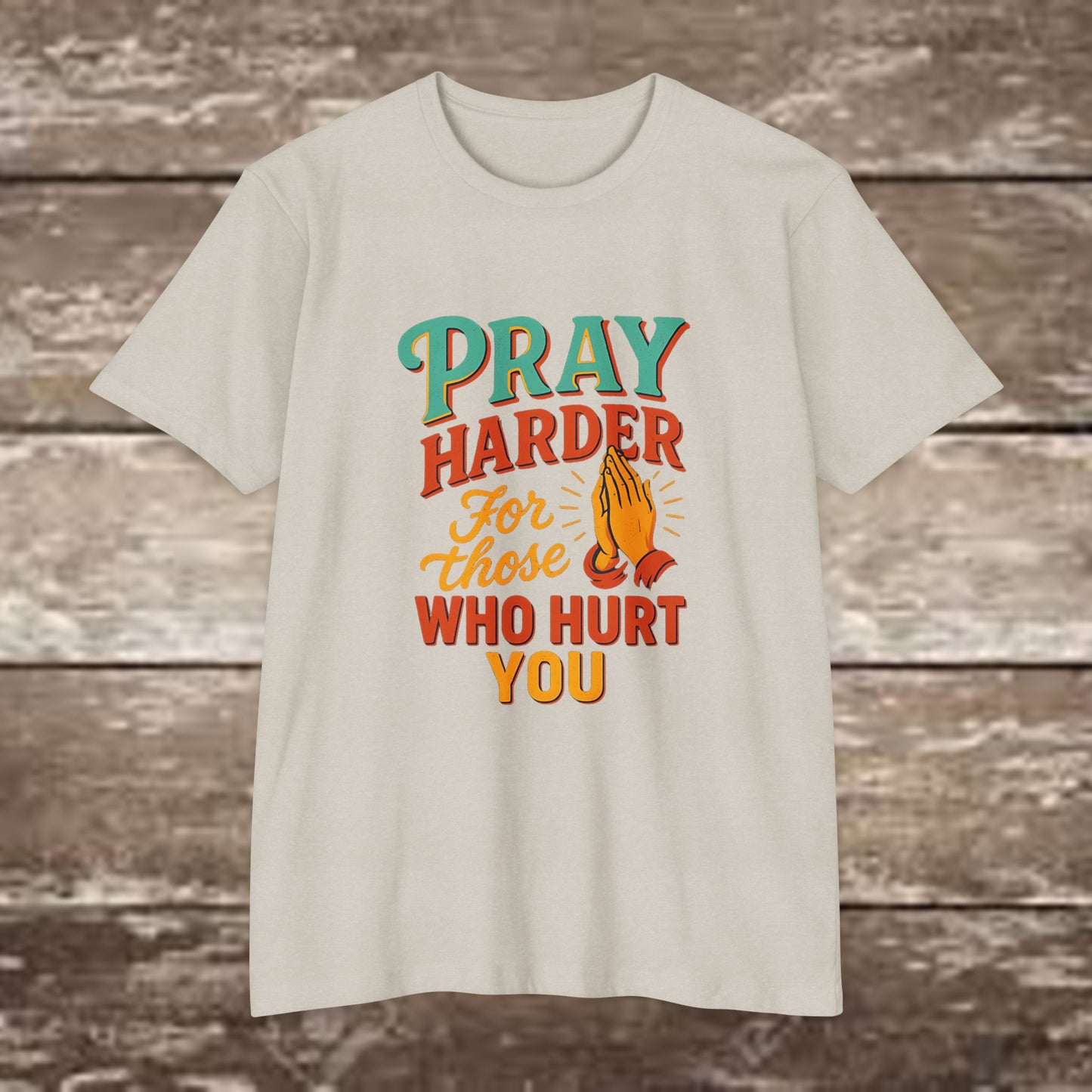“Pray Harder” Christian Streetwear Tee – Next Level 6210 Premium Fitted Shirt