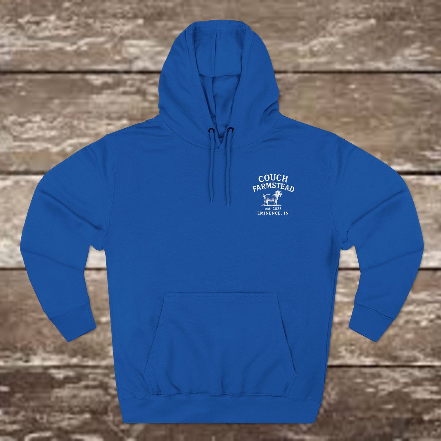 Couch Farmstead Hoodie — Vintage Goat Farm Logo Pullover