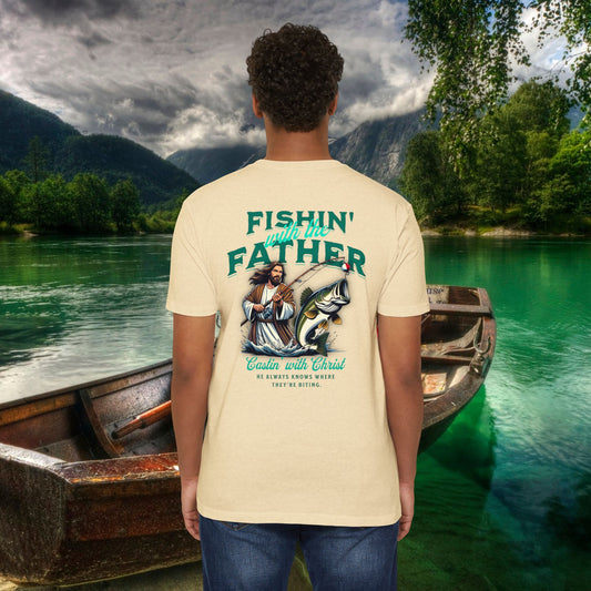 Fishing T-Shirt for Dad, Spiritual Dad Shirt, Father's Day Gift, Christian Fishing Apparel, Summer Outdoor Tee, Casual Graphic Top