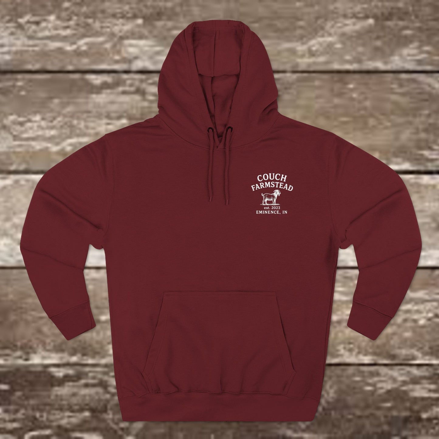 Couch Farmstead Hoodie — Vintage Goat Farm Logo Pullover