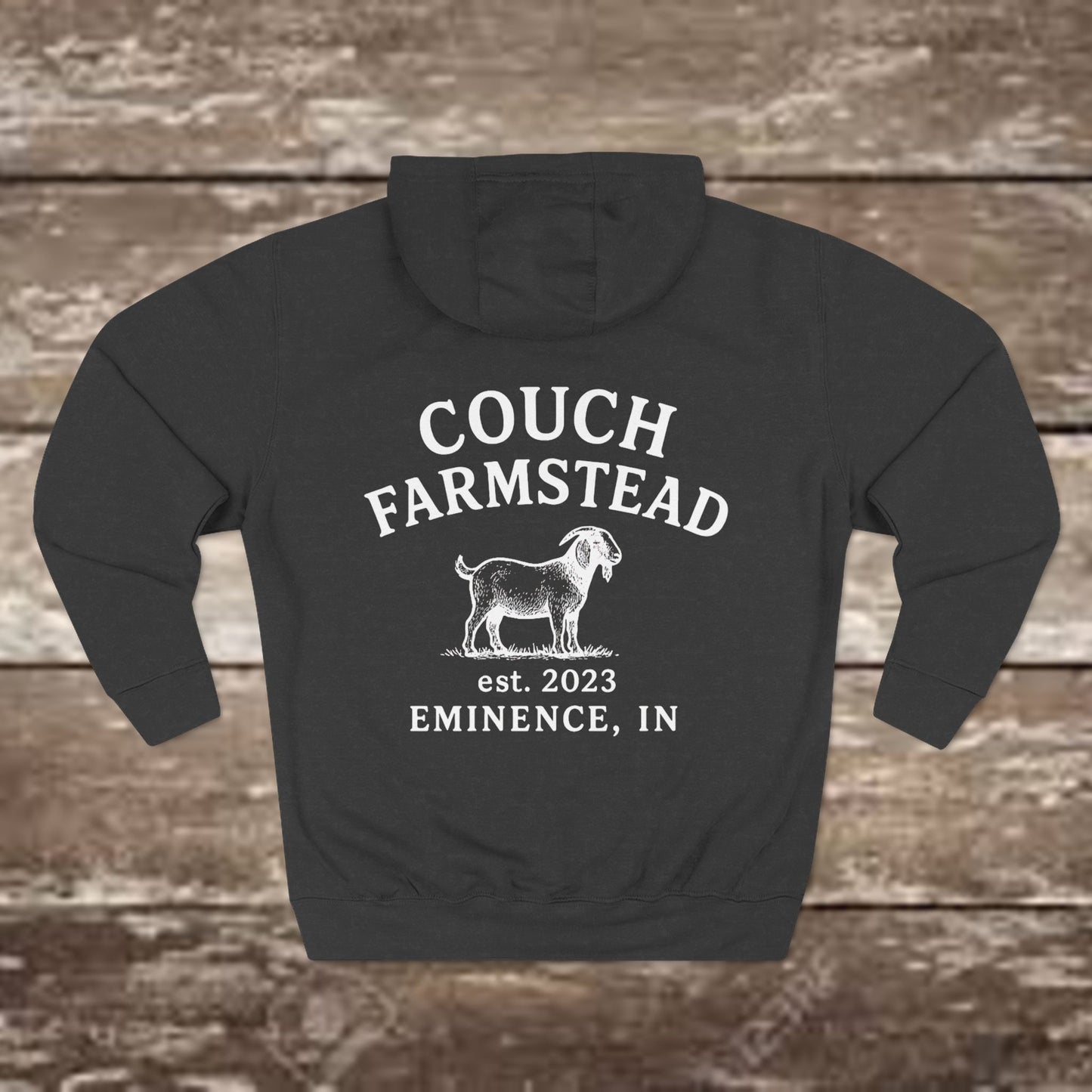 Couch Farmstead Hoodie — Vintage Goat Farm Logo Pullover