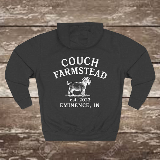 Couch Farmstead Hoodie — Vintage Goat Farm Logo Pullover