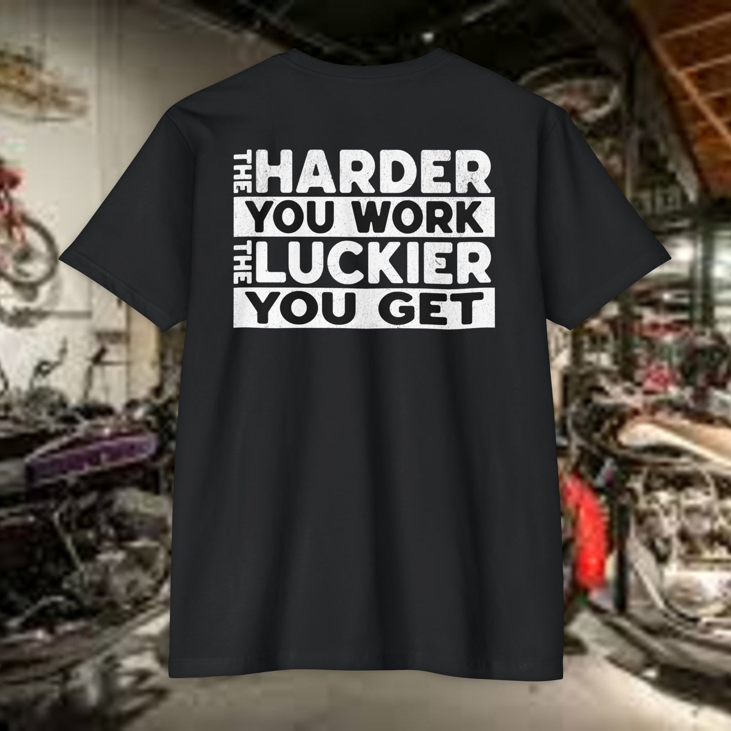 Hard Work = Luck Tee – Grit & Grind Motivational Shirt (Next Level 6210)