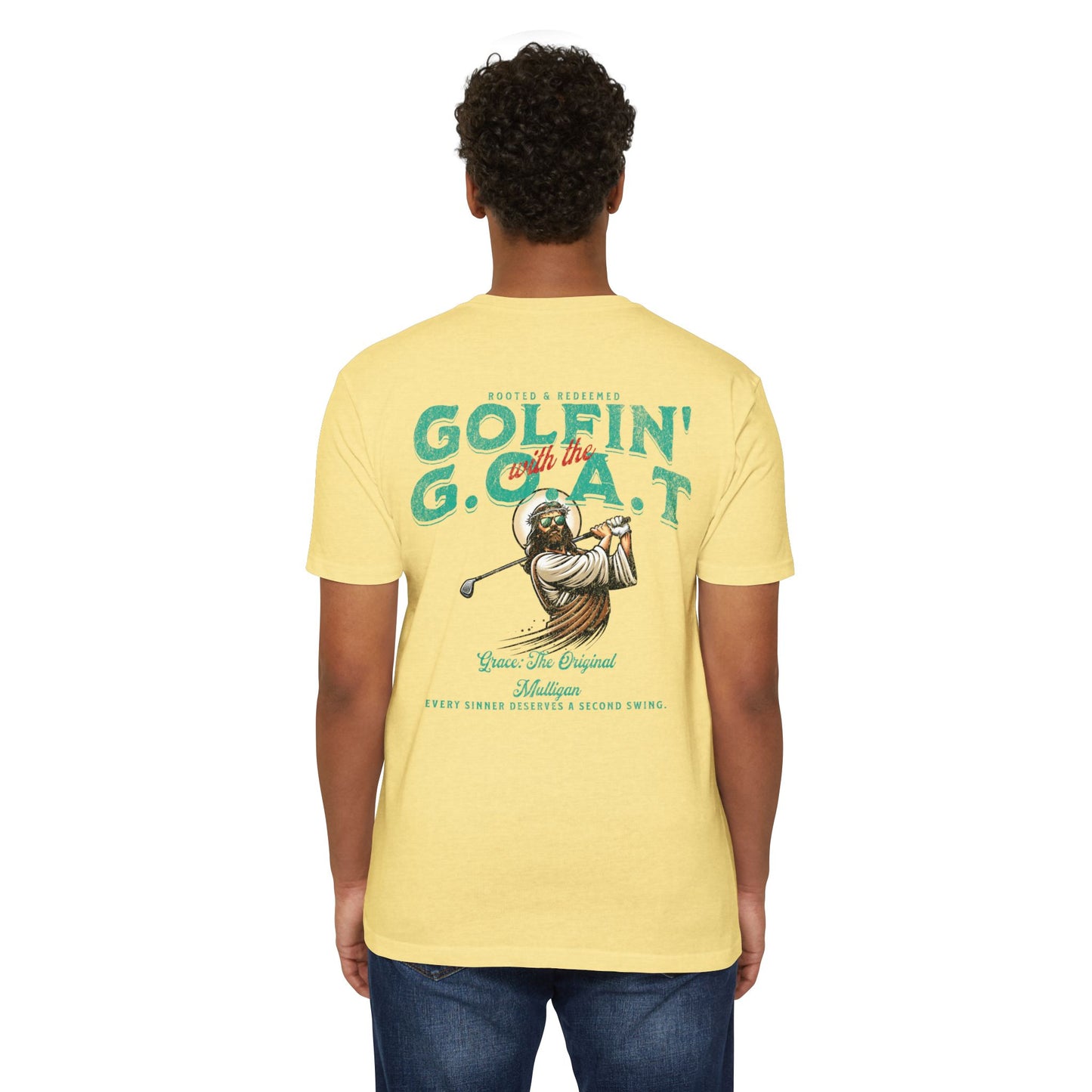 Golfin with the GOAT Tee  Jesus Golf Shirt, Mulligan Grace Christian Tee