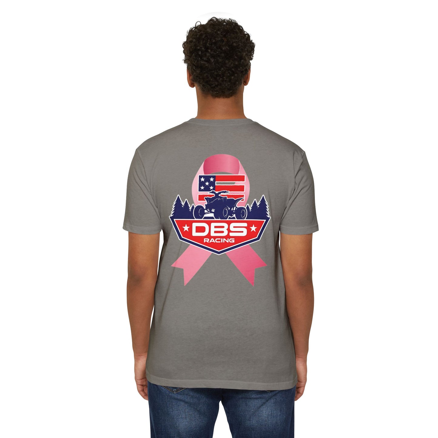 DBS Racing Breast Cancer Awareness Tee – Patriotic Off-Road Shirt for Race Fans, Outdoor Adventure & Support Gear