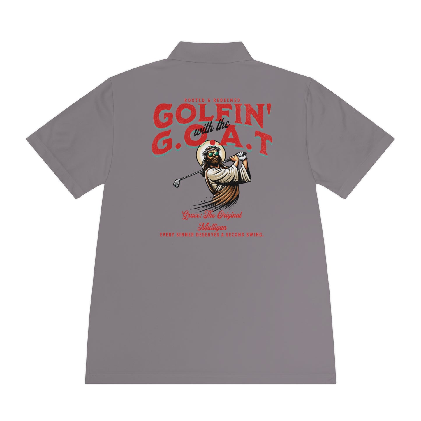 Golfing with Jesus Polo Shirt — Men's Faith-Based Golf Polo