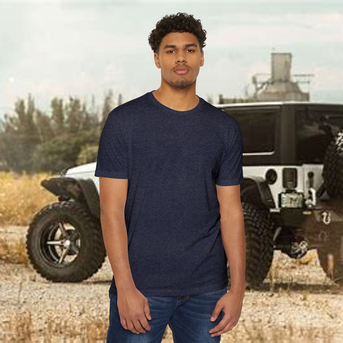 Jeepin' with Jesus Unisex Jersey T-Shirt, Inspirational Faith T-Shirt, Christian Adventure Tee, Perfect for Road Trips and Holidays