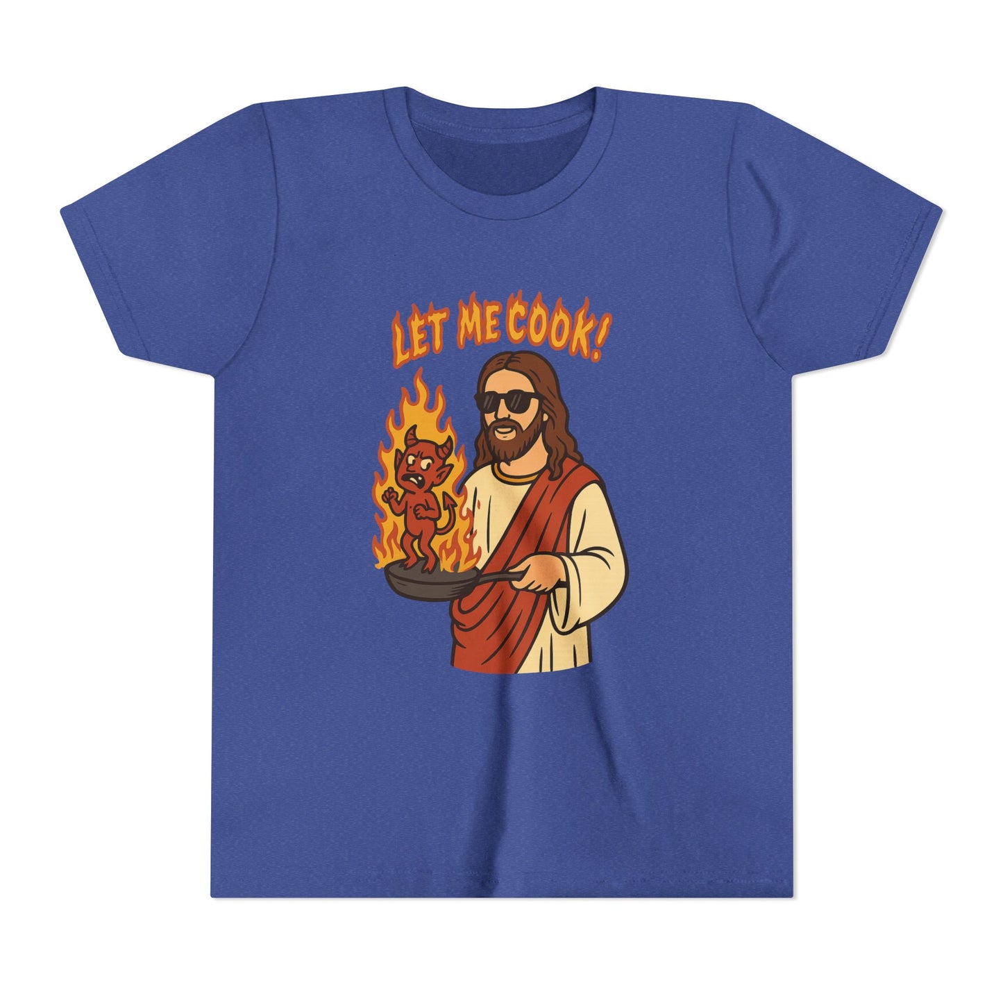 Youth Short Sleeve Tee - Let Me Cook! with Inspirational Bible Verse