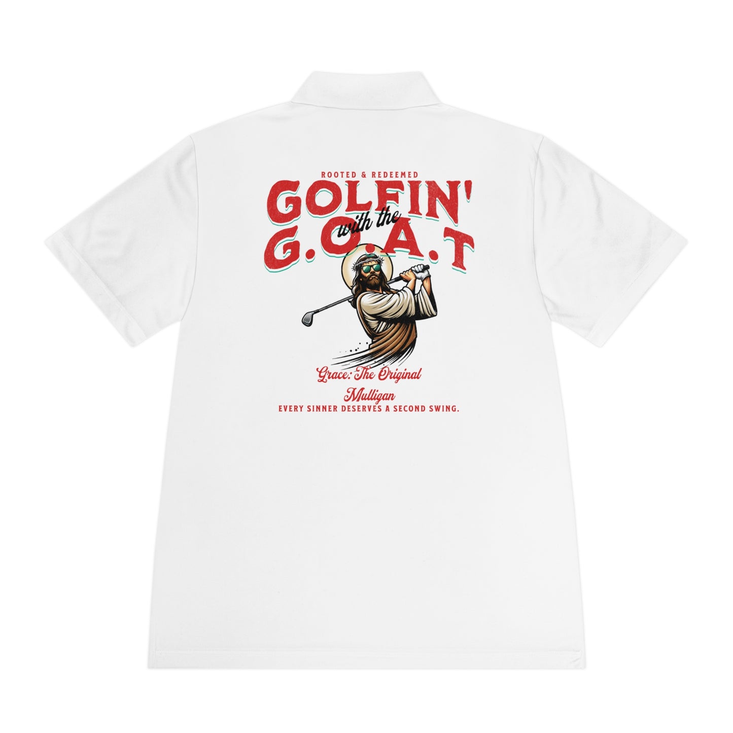 Golfing with Jesus Polo Shirt — Men's Faith-Based Golf Polo