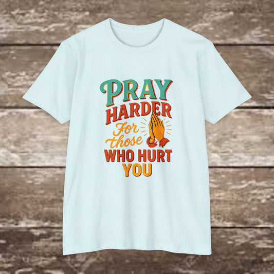 “Pray Harder” Christian Streetwear Tee – Next Level 6210 Premium Fitted Shirt