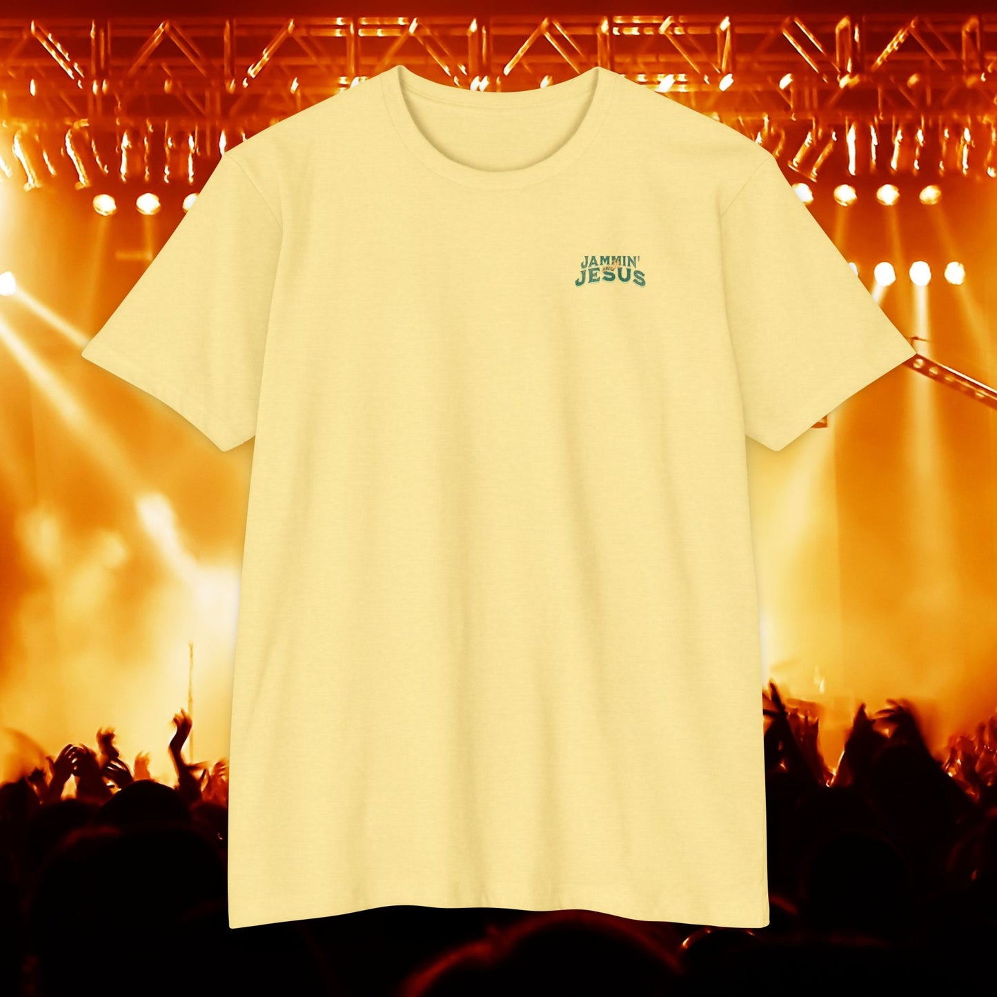 Jammin' Jesus Unisex CVC T-Shirt | Faith-Based Graphic Tee, Music Lover Gift, Casual Wear, Church Outing, Christian Apparel