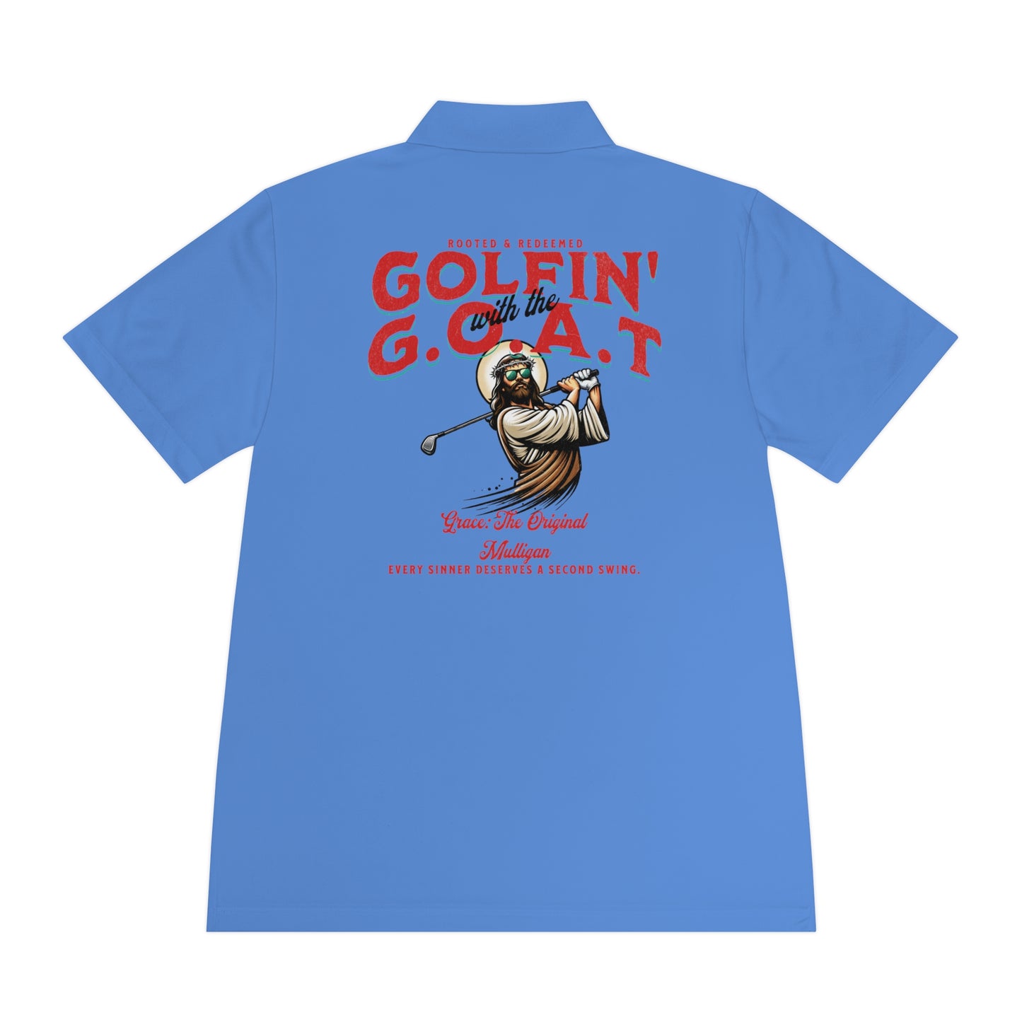 Golfing with Jesus Polo Shirt — Men's Faith-Based Golf Polo