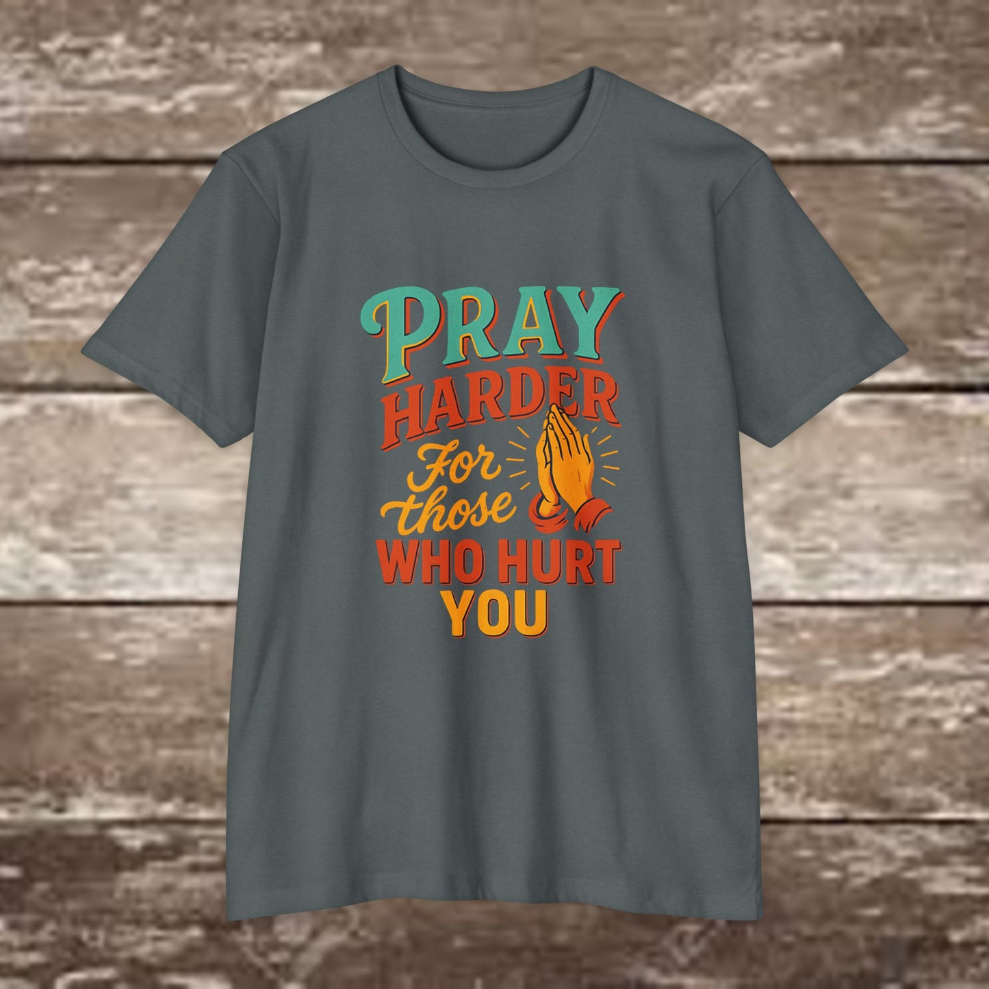 “Pray Harder” Christian Streetwear Tee – Next Level 6210 Premium Fitted Shirt