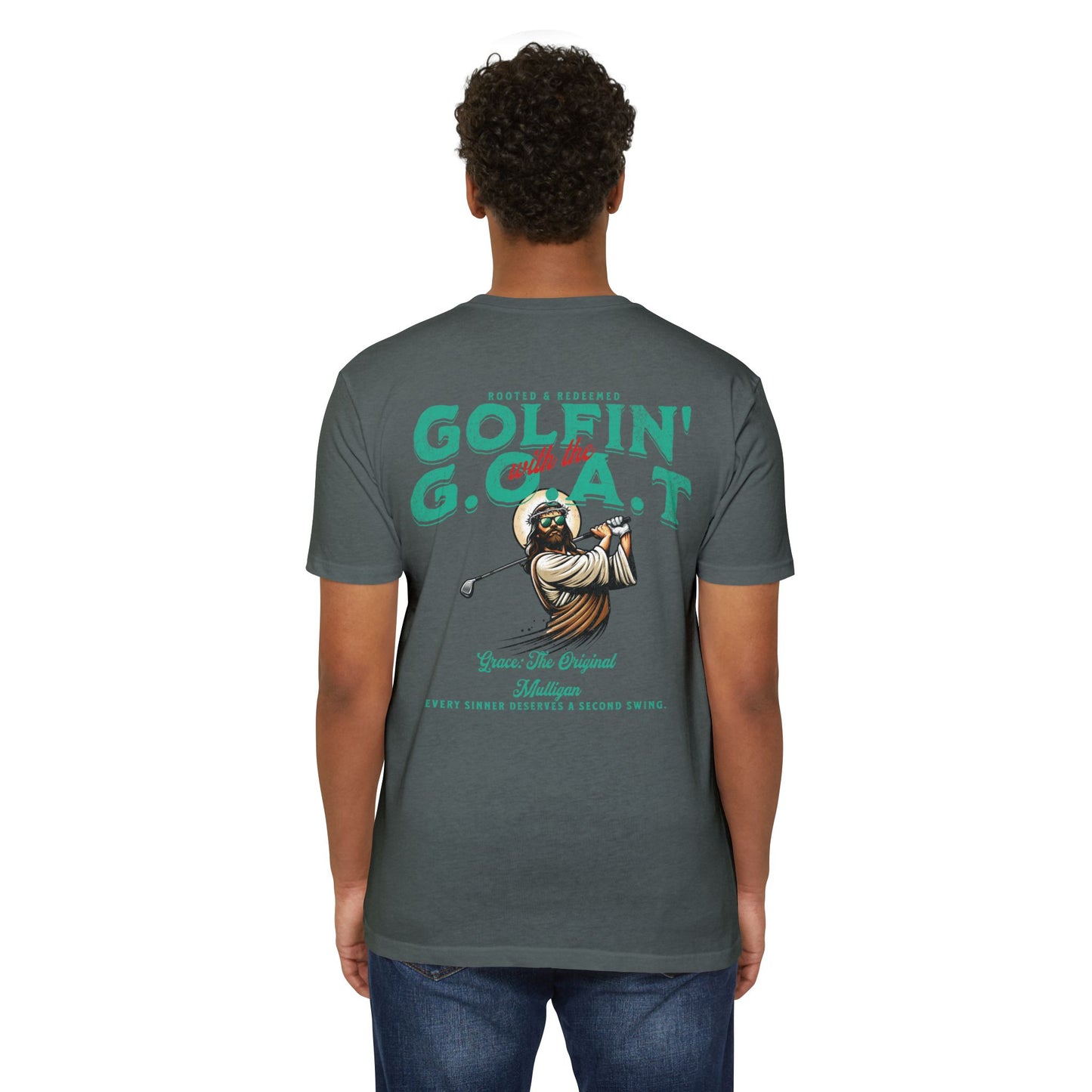 Golfin with the GOAT Tee  Jesus Golf Shirt, Mulligan Grace Christian Tee