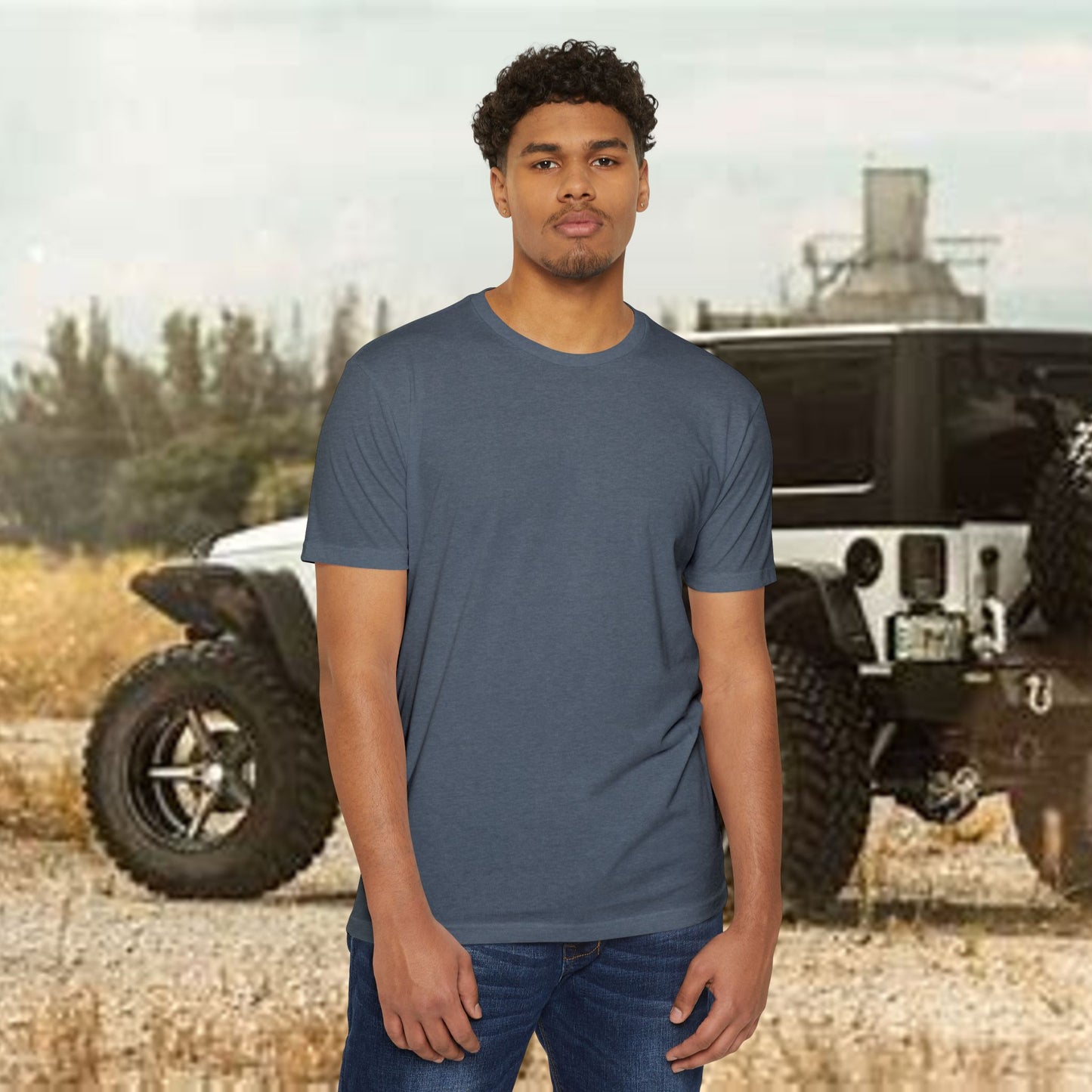 Jeepin' with Jesus Unisex Jersey T-Shirt, Inspirational Faith T-Shirt, Christian Adventure Tee, Perfect for Road Trips and Holidays