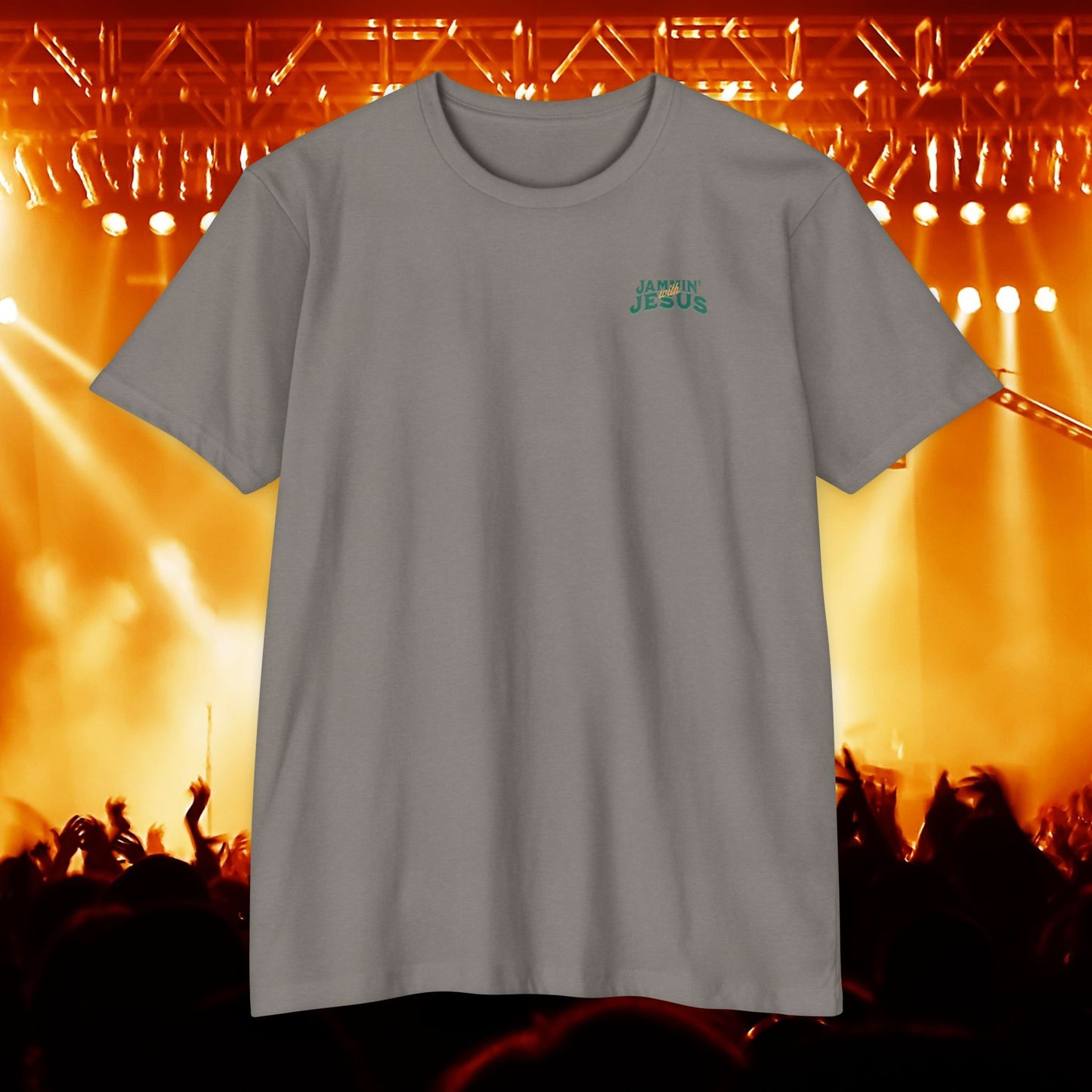 Jammin' Jesus Unisex CVC T-Shirt | Faith-Based Graphic Tee, Music Lover Gift, Casual Wear, Church Outing, Christian Apparel