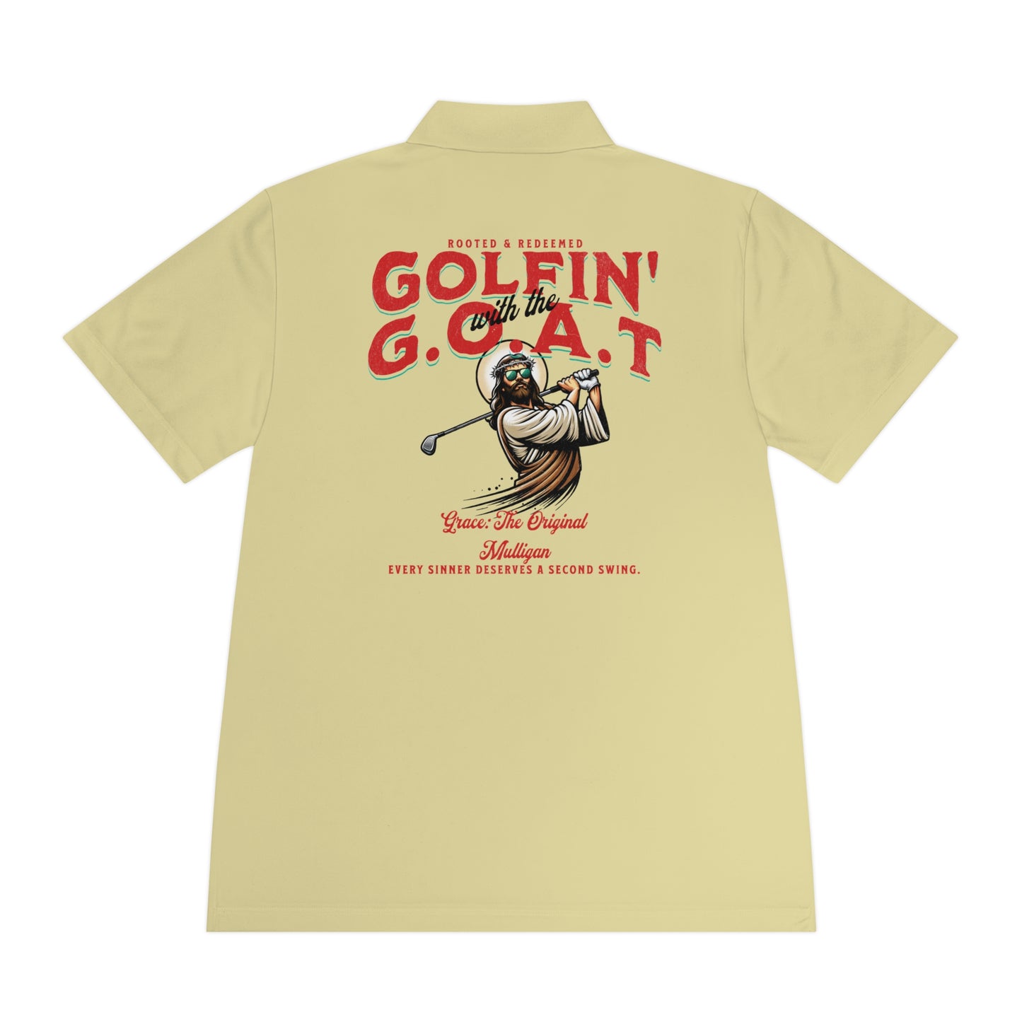 Golfing with Jesus Polo Shirt — Men's Faith-Based Golf Polo