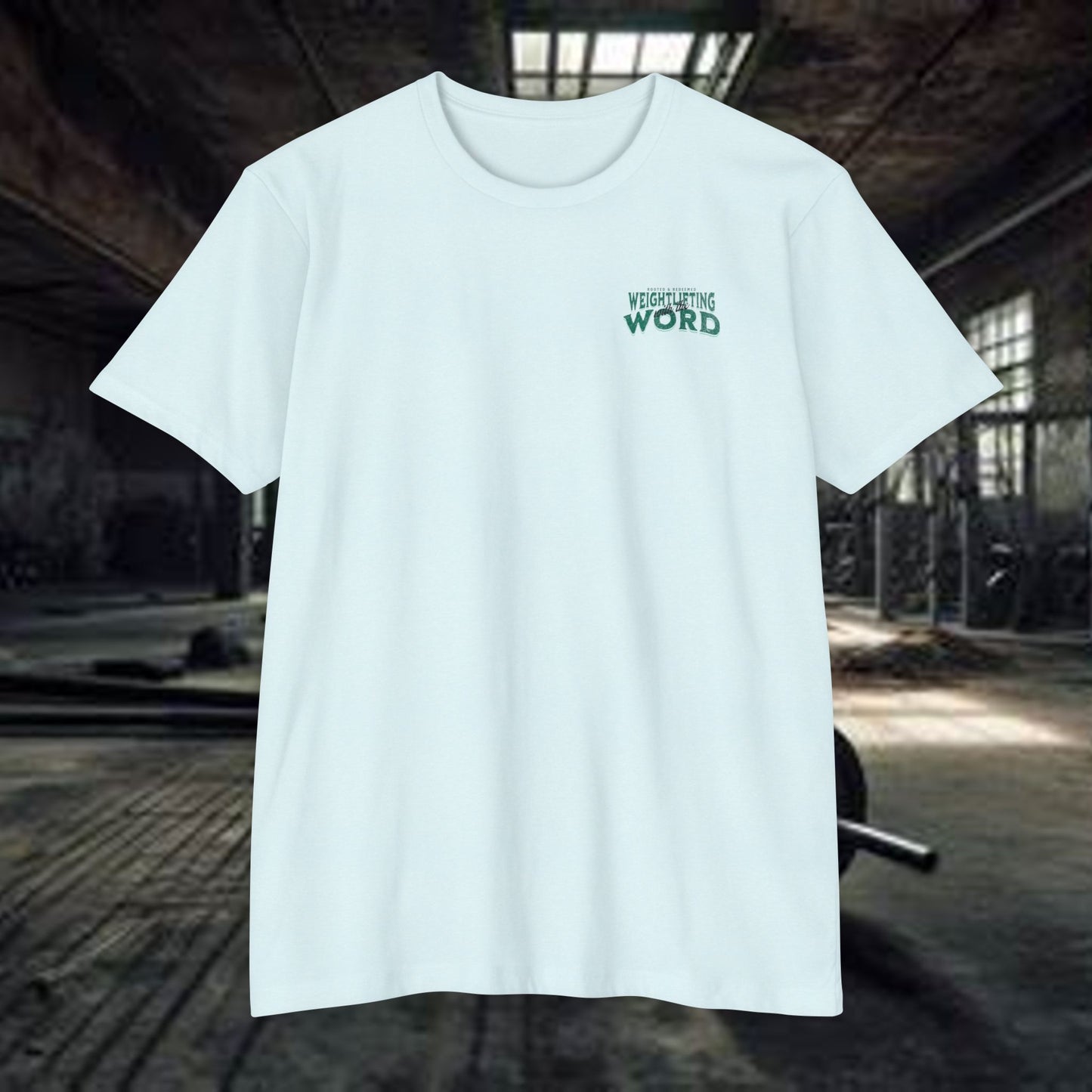 "Weightlifting with the Word" – Spiritual Spotter Tee (Next Level 6210)
