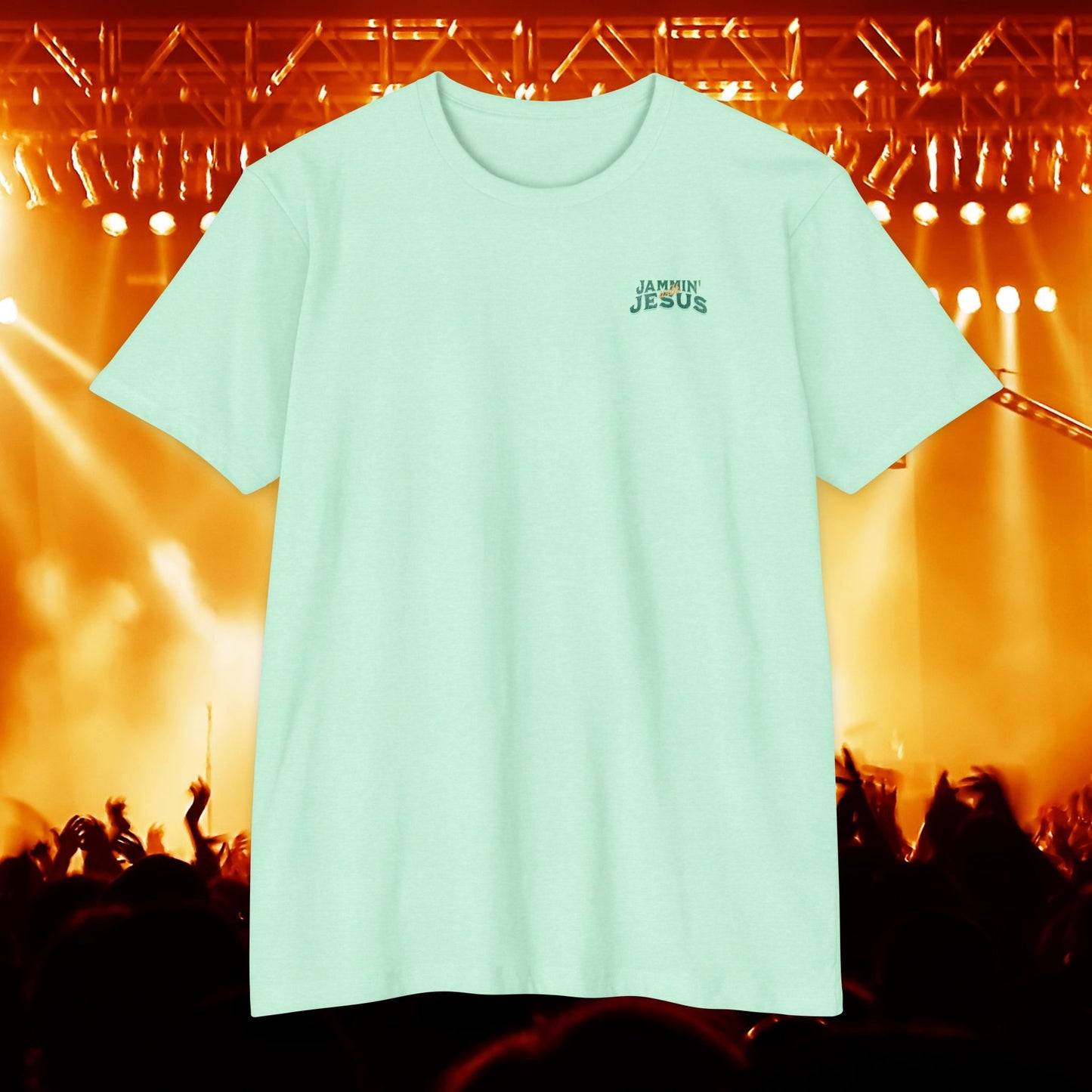 Jammin' Jesus Unisex CVC T-Shirt | Faith-Based Graphic Tee, Music Lover Gift, Casual Wear, Church Outing, Christian Apparel